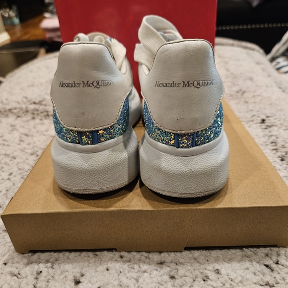 EUC Alexander McQueen Blue Glitter Sneakers - Kids 31 EU - Picture 7 of 9